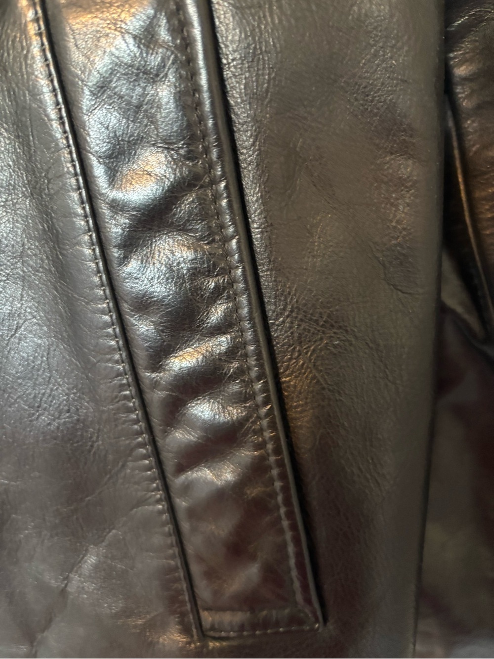 Vintage Banana Republic Men’s Black Leather Zip Jacket - Picture 6 of 10